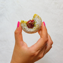 Load image into Gallery viewer, Pistachio cardamom thumbprint cookies with Raspberry Jam - small Box