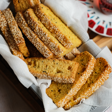 Load image into Gallery viewer, Saffron &amp; Black seed Rusk
